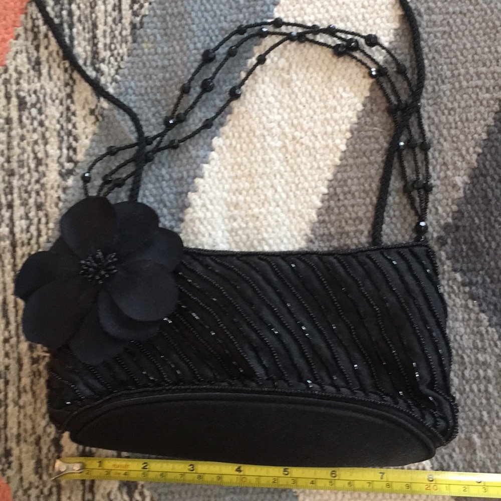 Black Beaded Wristlet